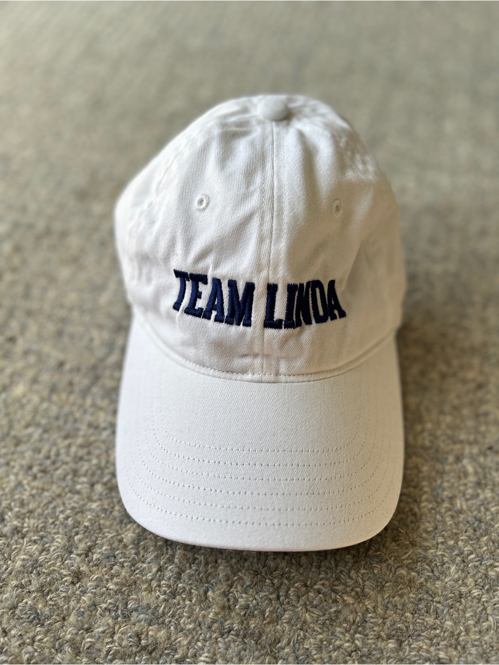 Adidas White 'TEAM LINDA' Embroidered Golf hat - Adjustable one size